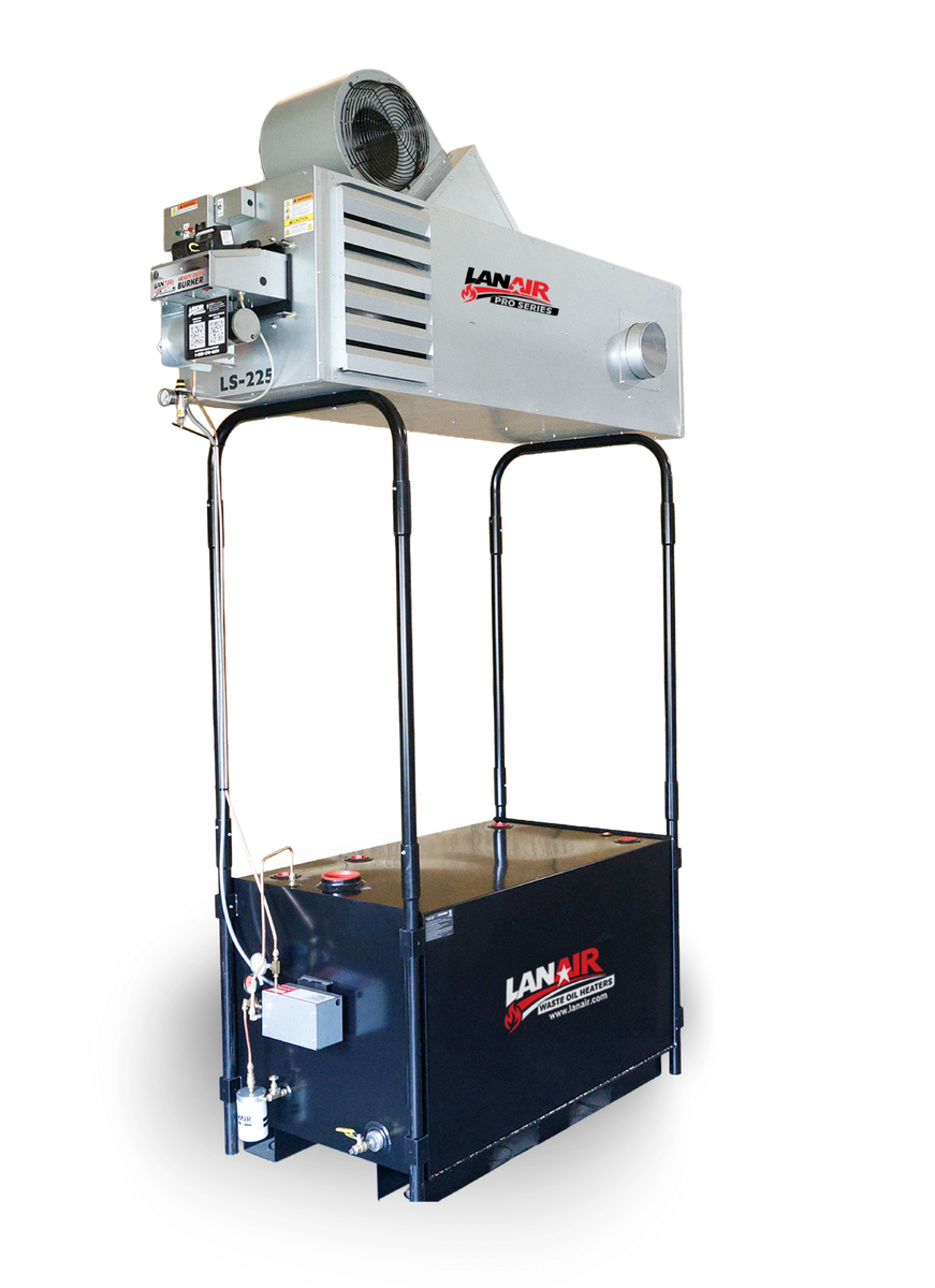 LS-225D Pro Series Thru-The-Roof Package — heater mounted on 250 gallon tank