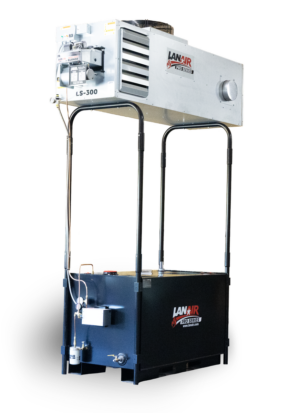 LS-300 Pro Series Thru-The-Roof Package — heater mounted on 250 gallon tank