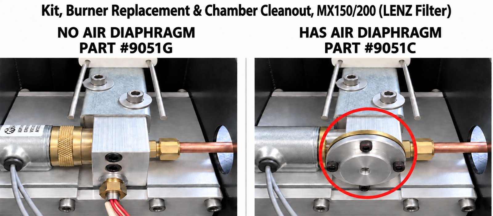 Preheater identifier: no air diaphragm vs has air diaphragm