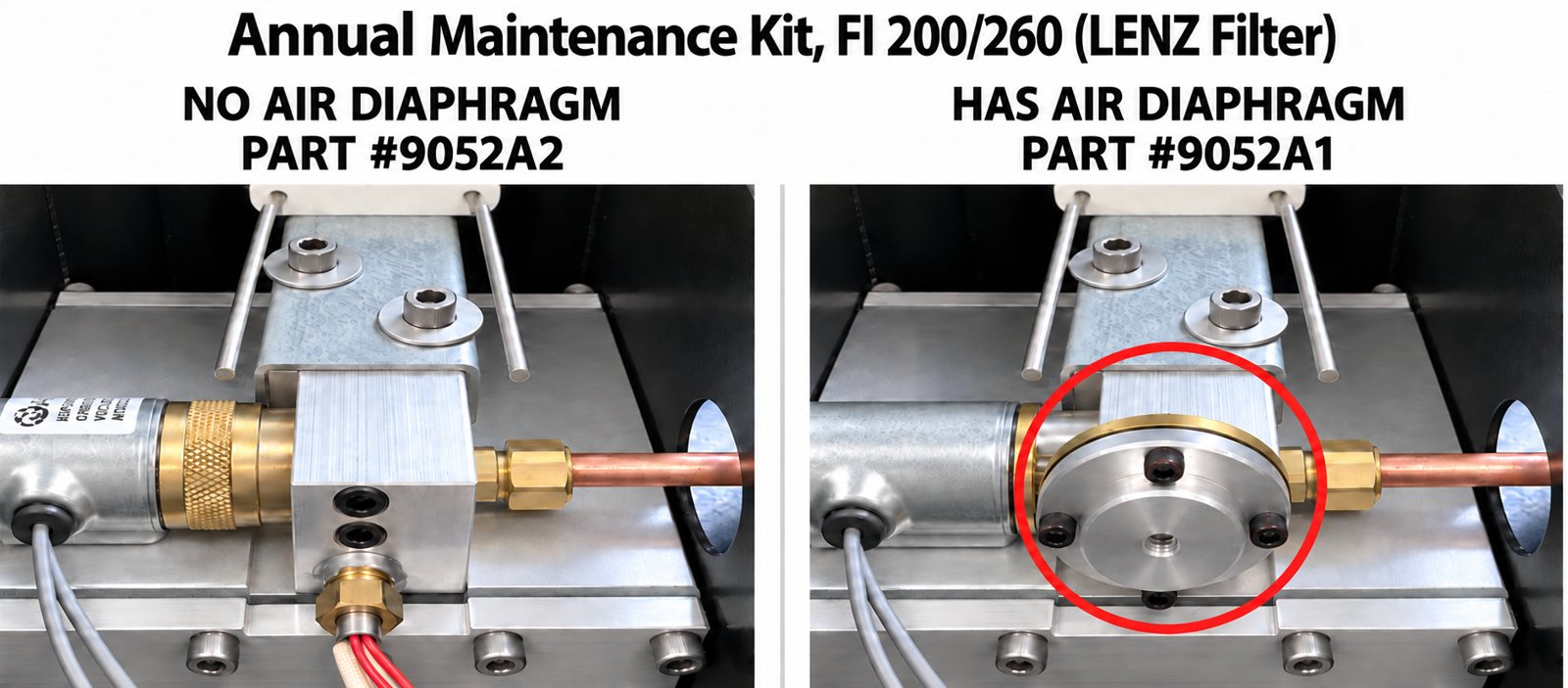 Preheater identifier: no air diaphragm vs has air diaphragm