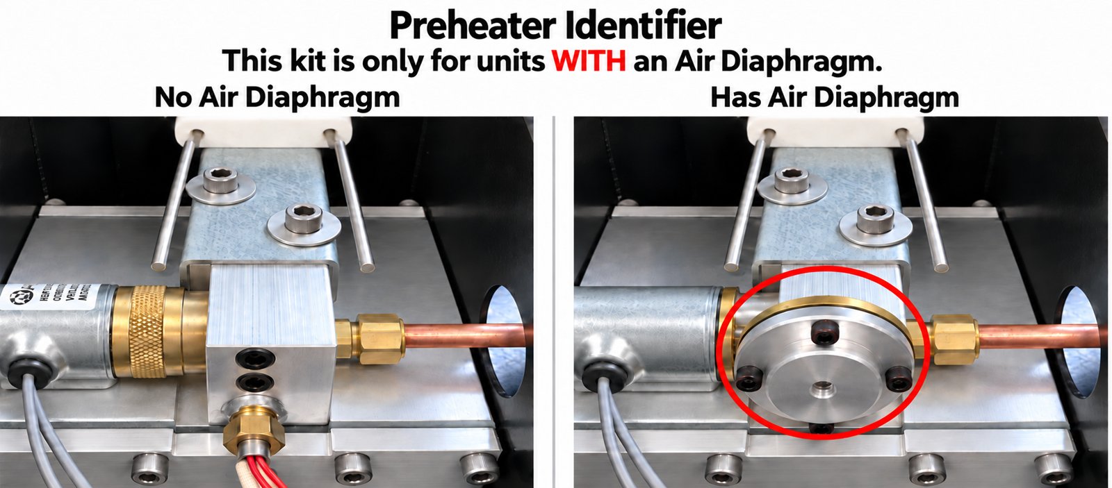 Preheater identifier: no air diaphragm vs has air diaphragm
